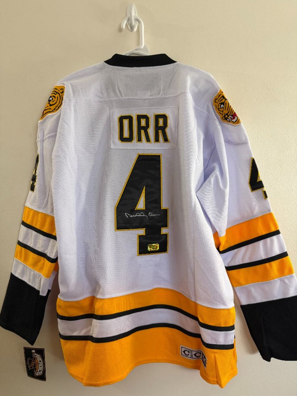 BOBBY ORR SIGNED BOSTON BRUINS AUTOGRAPHED CCM HOCKEY JERSEY W/COA Large - 23-03